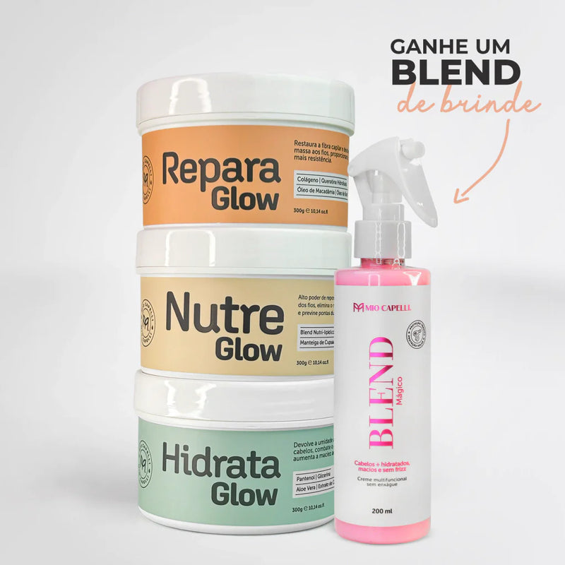 Kit Cronograma Capilar Glow Up® + Blend Mágico de Brinde | Mio Capelli